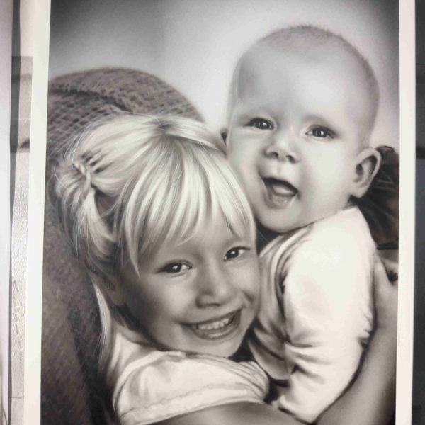 Schwarz weiß Airbrush